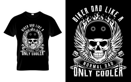 Biker dad like a normal dad only cooler Funny cycle riding vector graphic t-shirt designのイラスト素材