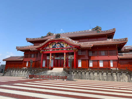 beautiful shuri castle at okinawa Japanのeditorial素材