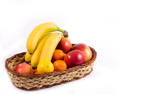 Fruits in a basketの写真素材