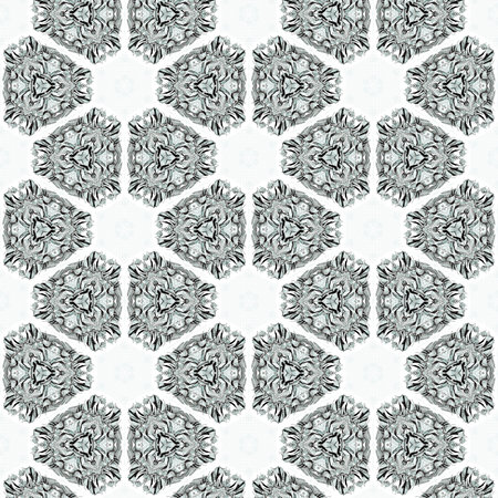 Elegant and ornamental monochromatic pattern and designs on solid sheet of wallpaper. Concept of...
