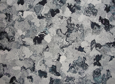 Black and grey haphazard random design on solid sheet of wallpaper. Concept of home decor and...