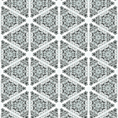 Elegant and ornamental monochromatic pattern and designs on solid sheet of wallpaper. Concept of...