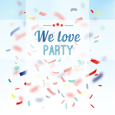 Colorful confetti party background, vector greeting card, invitationのイラスト素材
