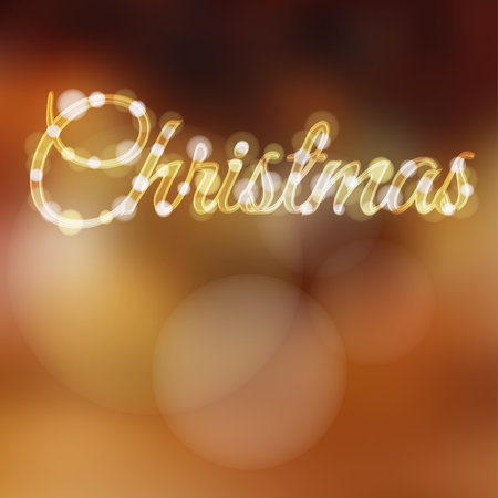 Christmas background with glitter lights, vector illustrationのイラスト素材