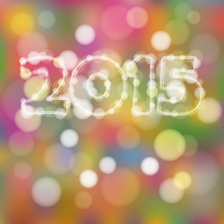 Happy new year greeting card with 2015 glitter lights, vector illustration backgroundのイラスト素材
