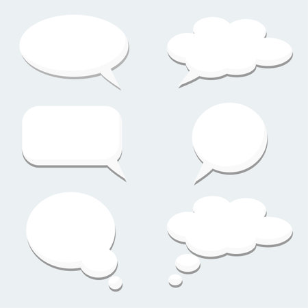 Set of speech thought bubbles, clouds, vector illustration iconsのイラスト素材