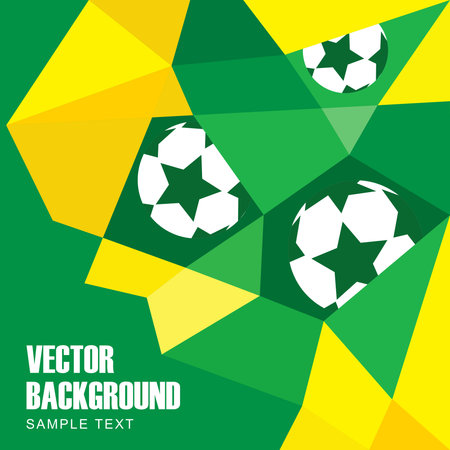 Abstract modern polygon background in Brazilian flag and football design, vector illustrationのイラスト素材