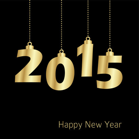 Happy new year 2015 card, invitation, modern luxury gold design, vector illustration backgroundのイラスト素材