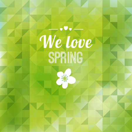 Abstract green triangle background, spring design, vector illustrationのイラスト素材