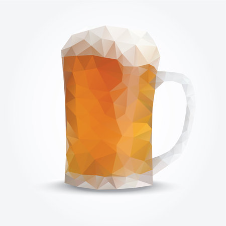 Modern polygon illustration of glass of beer vector triangle designのイラスト素材