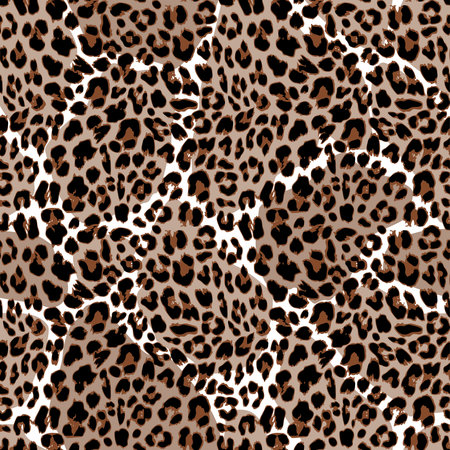 Leopard or jaguar seamless pattern. Modern animal fur design. Vector illustration backgroundのイラスト素材