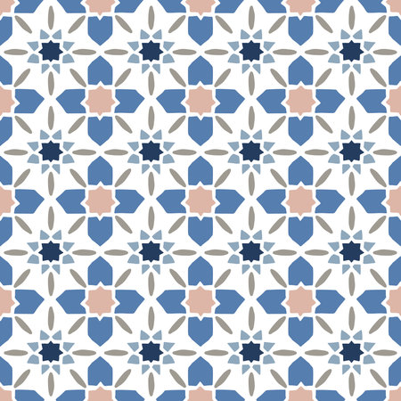 Hand drawn stars shaped Moroccan seamless pattern for Ramadan Kareem greeting cards, islamic...