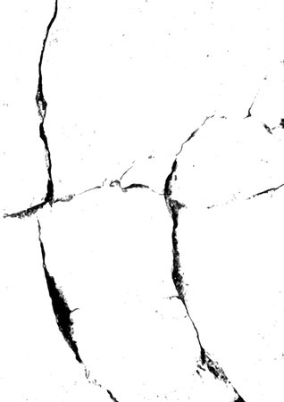 Distress grunge texture abstract background vector. Abandoned road, old dirty sidewalk. Aged cement, battered pavement. Black and white damaged footpath, crack concrete, bad condition rough wall art.のイラスト素材