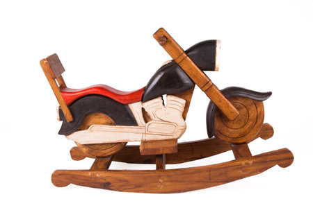 Wooden rocking motorbikeの写真素材