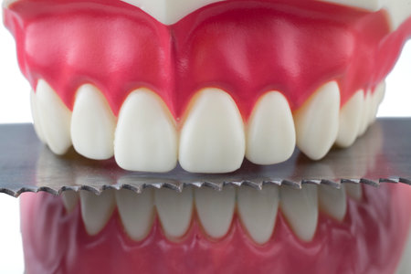 Dental mold biting and sawの写真素材