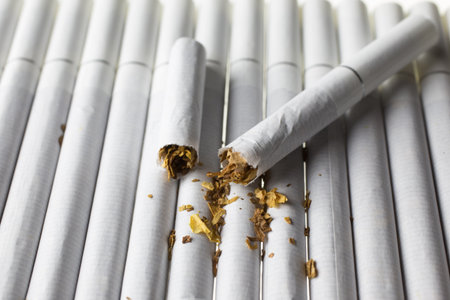 Pile of cigarettesの写真素材