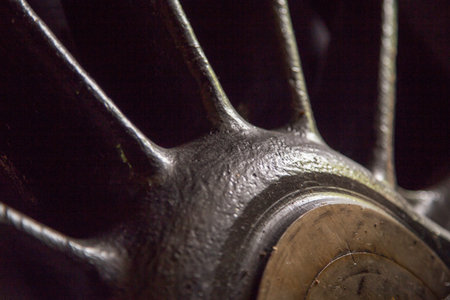 Old steam train wheel