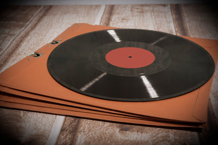 Long playing record, vintage backgroundの写真素材