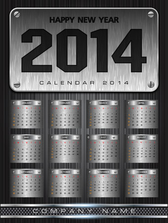 Metal Calendar 2014 Backgroundのイラスト素材