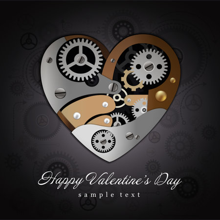 Valentine Heart Mechanisms Vectorのイラスト素材
