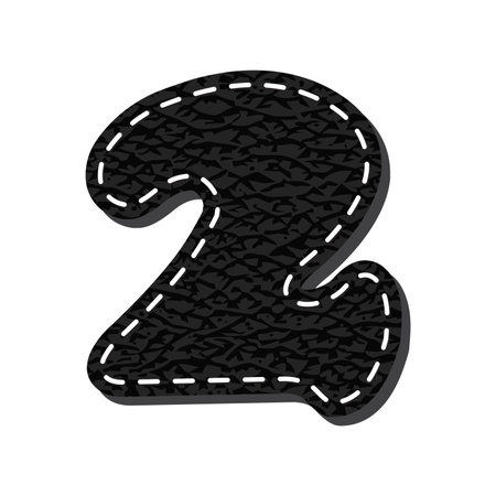 Abstract Numbers Leather Font Vectorのイラスト素材