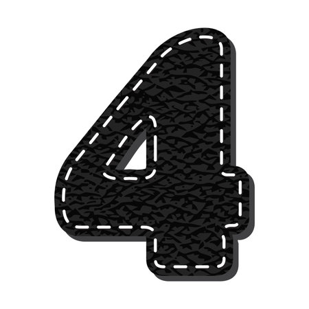 Abstract Numbers Leather Font Vectorのイラスト素材