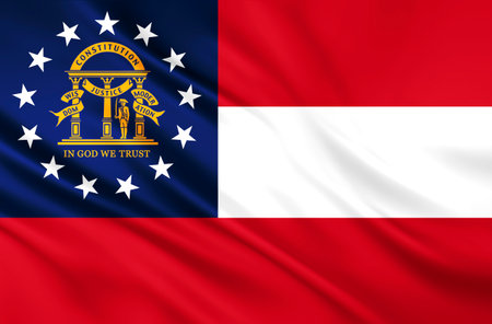 The National Flag of U.S. State of Georgiaの写真素材