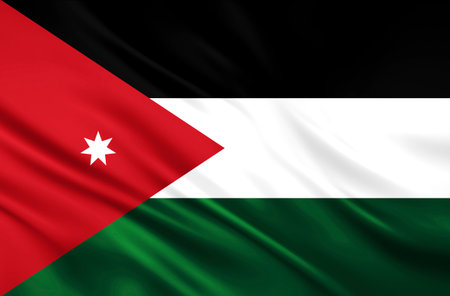 The National Flag of Jordanの写真素材