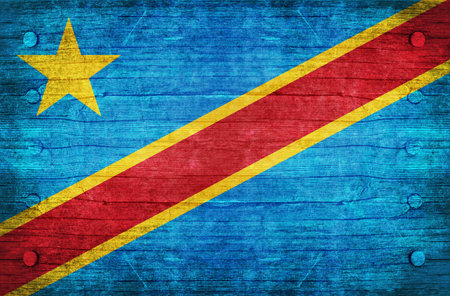 The National Flag of the Democratic Republic of the Congoの写真素材