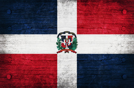 The National Flag of the Dominican Republicの写真素材