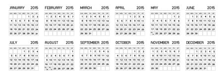 calendar 2015 templateのイラスト素材