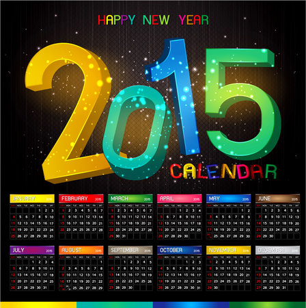 calendar 2015 exclusive abstract backgroundのイラスト素材