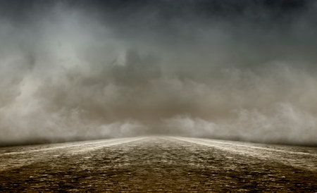 Dense fog on realm,droughの写真素材