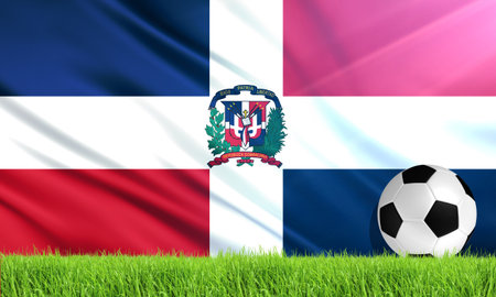 The National Flag of Dominican Republicの写真素材