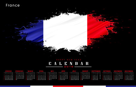 Happy new year and calendar 2016の写真素材