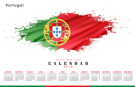 Happy new year and calendar 2016の写真素材