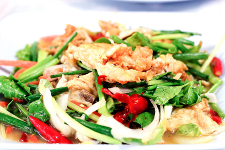 Spicy  egg salad yam khai daoの写真素材