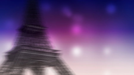 illustration of merry christmas with motion blur bokeh backgroundの写真素材