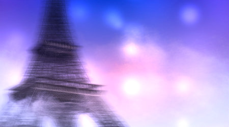 illustration of merry christmas with motion blur bokeh background