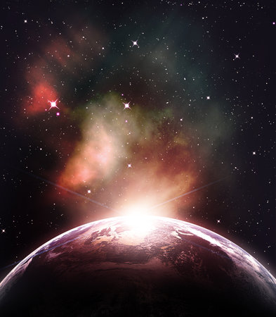 Earth background, Elements of this image furnished by NASAの写真素材