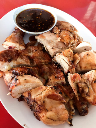 grilled chicken, Thai food illustration imageの写真素材