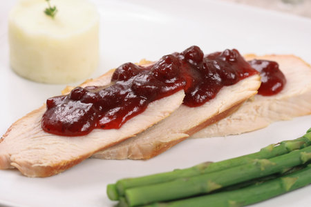organic turkey  breast  and juicy ingredient  a perfect protein sourceの写真素材
