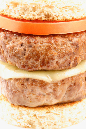 gourmet patty melt, Season the ground beef with salt, pepper, and garlic salt according to taste. Make into patties and cook until done, shalow dofの写真素材