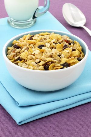 delicious and healthy granola or muesli, with lots of dry fruits, nuts and grains.