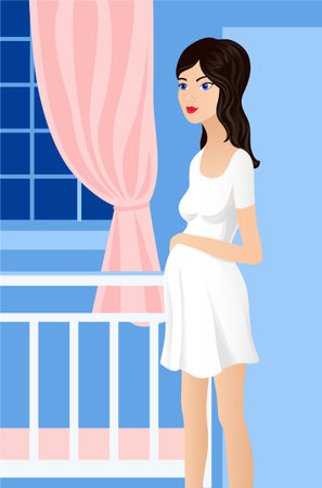 Woman going to have a baby. のイラスト素材