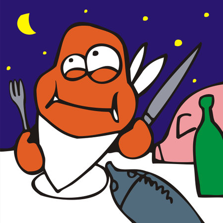 Some personage having a dinner. Vector illustration seriesのイラスト素材