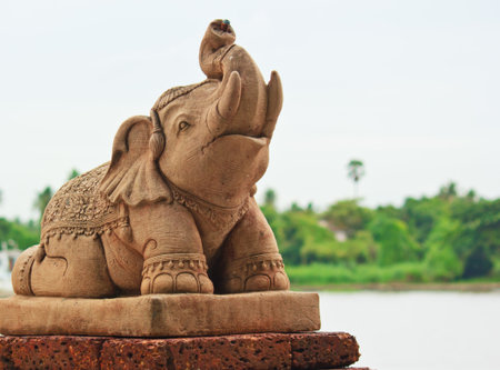 Elephant statues made ââof sand for decoration.の写真素材