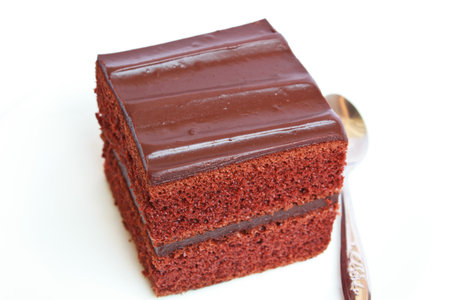 Chocolate Cake with white background 