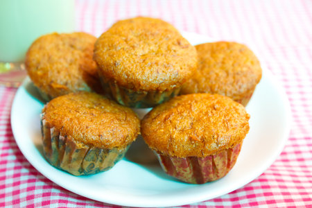 Banana cup cakes, Mini cake.の写真素材