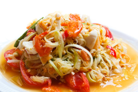 papaya salad, popular of thai food.の写真素材